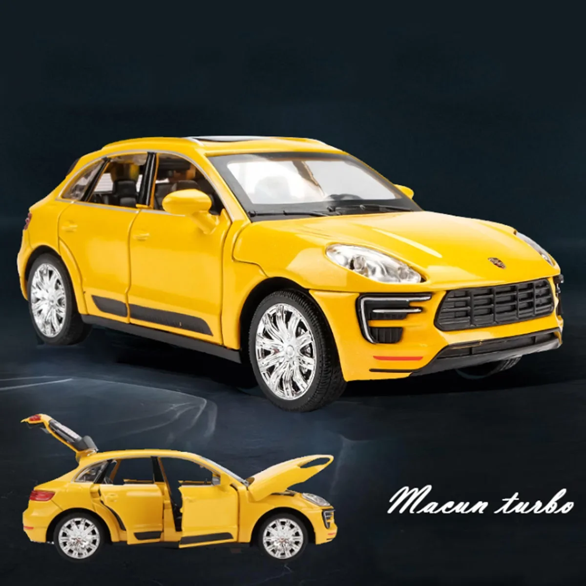 1:32 Macan Turbo SUV Alloy Car Model Diecasts & Toy Vehicles Metal Miniature Pull Back Sound Toys For Childrens Gift A43