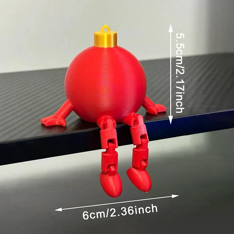 3D Printed Christmas Ball Christmas Tree Ornament With Movable Joint Christmas Decorations Festive Tabletop Display Statue
