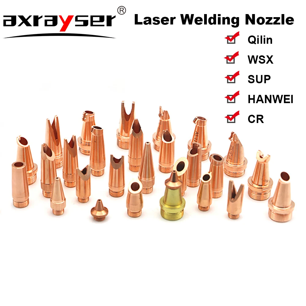 Axrayser Fiber Laser Welding Nozzle M8-16 Mount Thread with Wire Feed for Qilin Sup WSX HANWEI Hand-held Laser Welding Machine