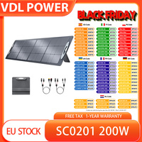 VDL POWER 200W Foldable Portable Solar Panel, 20V Monocrystalline Cell, Adjustable Kickstand, 23.5% Conversion Efficiency, IP67