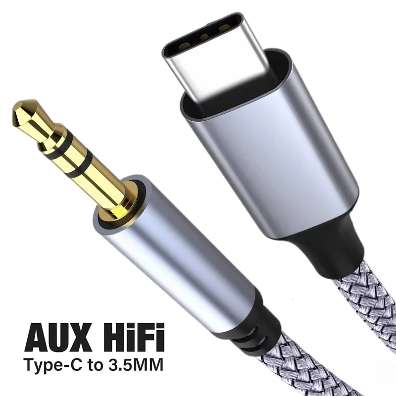 AUX Audio USB Type C to 3.5mm Audio Connection Adapter Cable for Car Speaker Earphones Dual Plug Audio Cable For Samsung Xiaomi