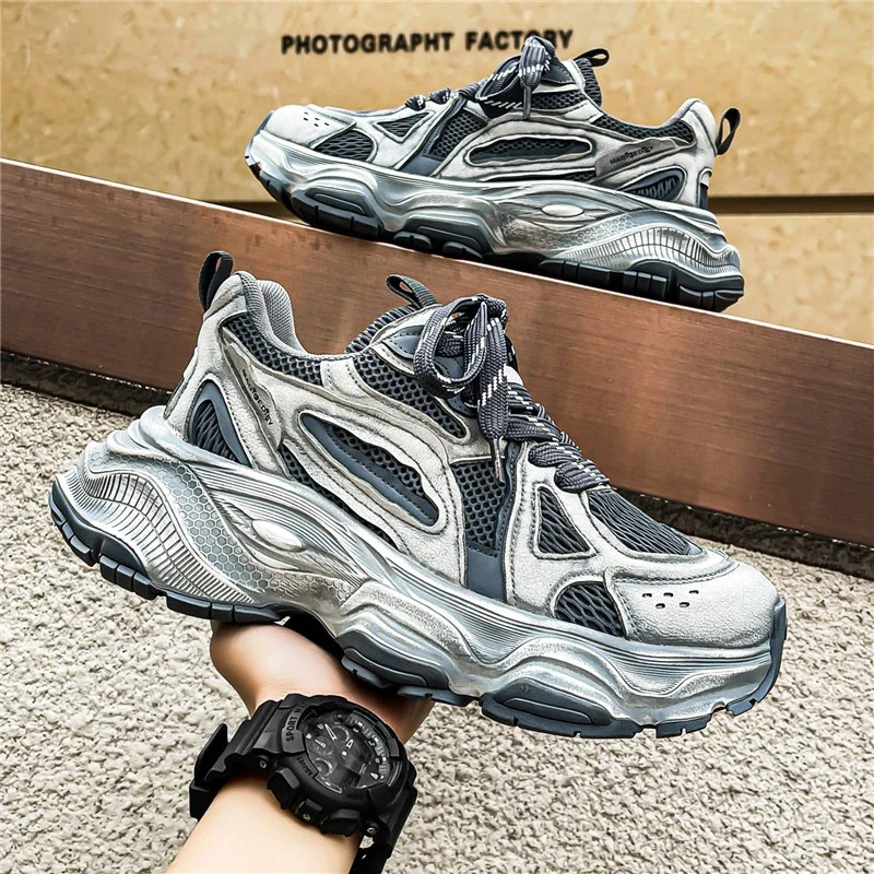 Luxury Breathable Tennis Shoes Lace Up Classic Fashion Platform Shoes Men's Sneakers Height Increase High Quality Shoes for Men - view 3