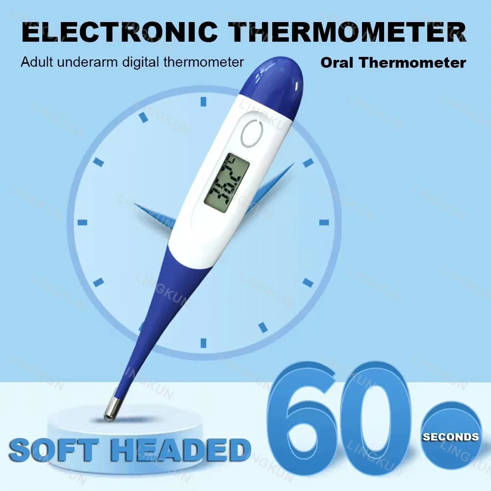 Thermometer for Adults, Soft Head Digital Oral Thermometer for Fever, Basal Thermometer with 15 Seconds Fast Reading