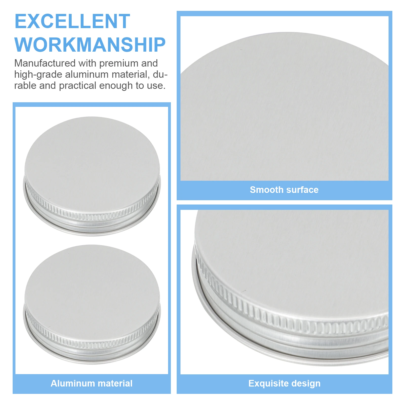 

50pcs 53mm Transparent Bottles Aluminum Lids Anti-leak Thread Caps Glass Jars Juice Cups Mason Containers Bottle Covers