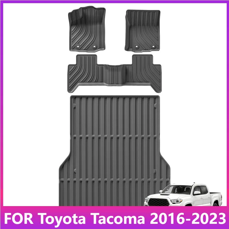 

Floor Mats For 2016-2023 Toyota Tacoma 5FT Short Bed Only Double Cab And Automatic Car Floor Mats All Weather TPE 3D Foot Mat