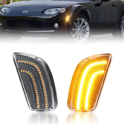 2 uds luz de posición lateral del parachoques delantero luz de señal de giro luz de advertencia de giro con LED completo para 2006 2007 2008 MAZDA MX-5 MIATA