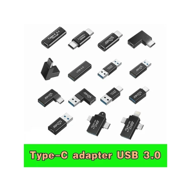 OTG Adapter USB Male to Type-C Female PD Elbow High-speed Transmission Type-C to Usb3 0 Female Converter Gadgets Cables