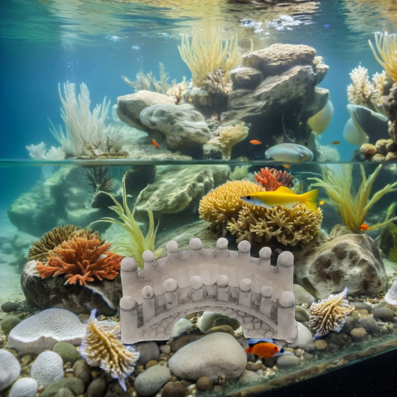 

8pcs Micro Landscape Decor Resin Miniature Bridge Chinese Arch For Garden Bonsai Aquarium Terrarium Fairy Garden Yard Scene