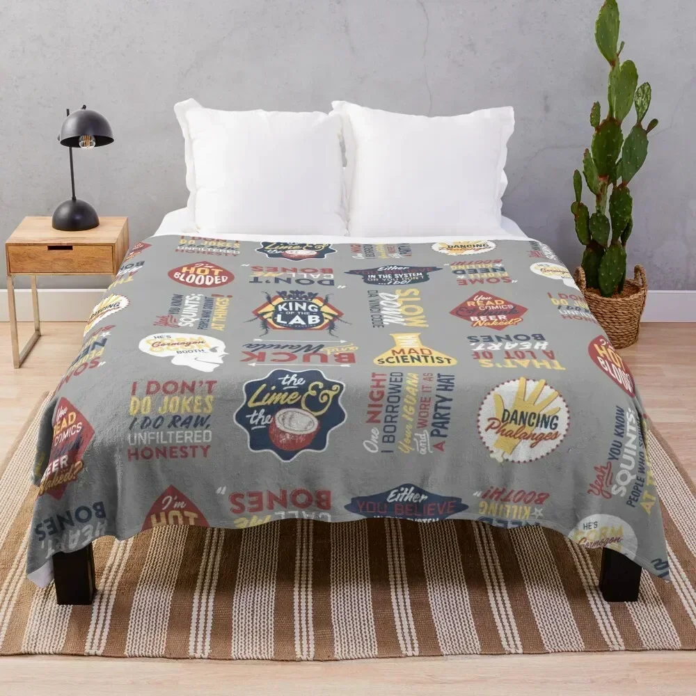 

BONES - TV SHOW - COLOR COLLAGE Throw Blanket Stylish Decor Blanket Gift for Friends Roommate