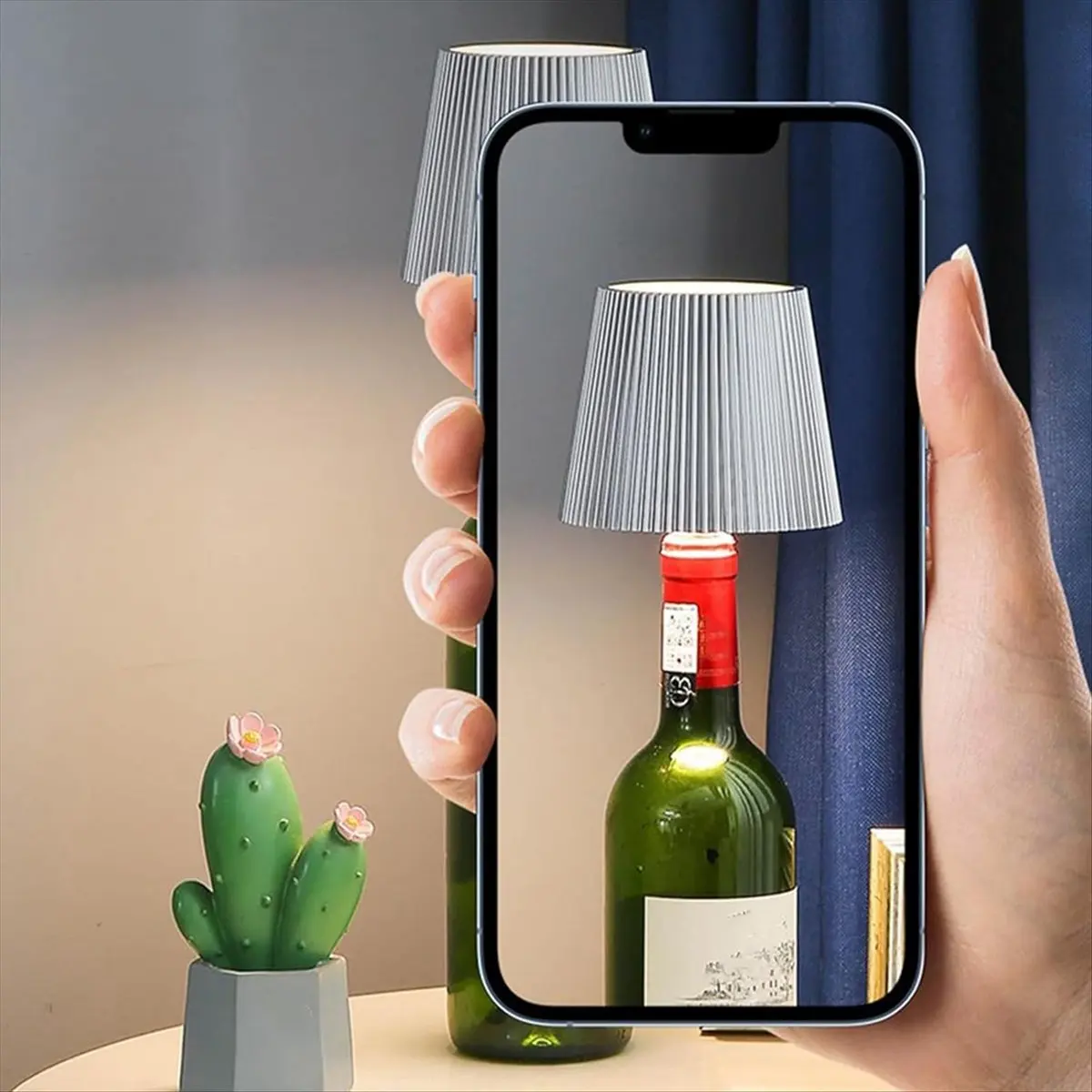 AAAL LED Wine Bottle Wireless Bottle Lamp Shade for Liquor Bottles 3 Color Stepless Dimming Wine Bottle Lights for Bars A