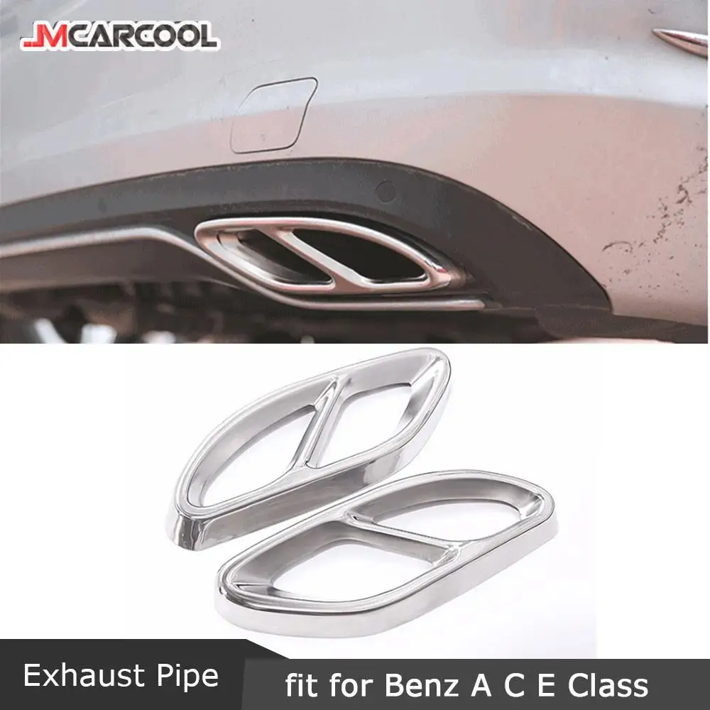 

1 Pair Rear Dual Exhaust End Pipe Tip Sticker Cover Trim For Benz W213 W205 GLC C A E Class W176 AMG 2015 -17