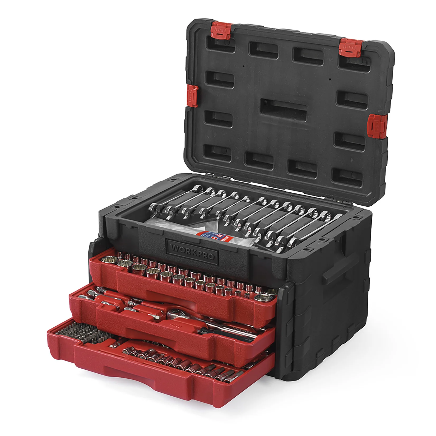 

WORKPRO 449pcs Socket Set Car Repair Tool Ratchet Spanner Wrench Set Pawl Socket Spanner Screwdriver Metalworking Tool Kit