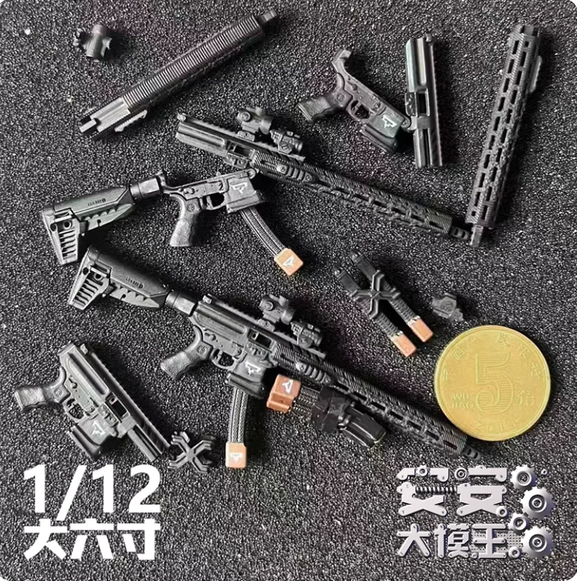 1/12 Scale Soldier Toy Mini Tactical MPX Gun Accessories Fit 6'' Action Figure Doll Body Model In Stock