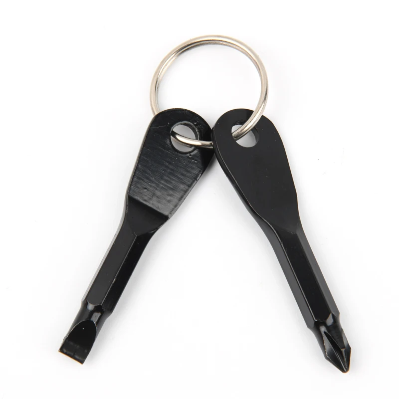 Portable Phillips Slotted Screwdriver Key Ring Keyring Outdoor Multi Mini Pocket Repair Tool Gadget Screw Driver