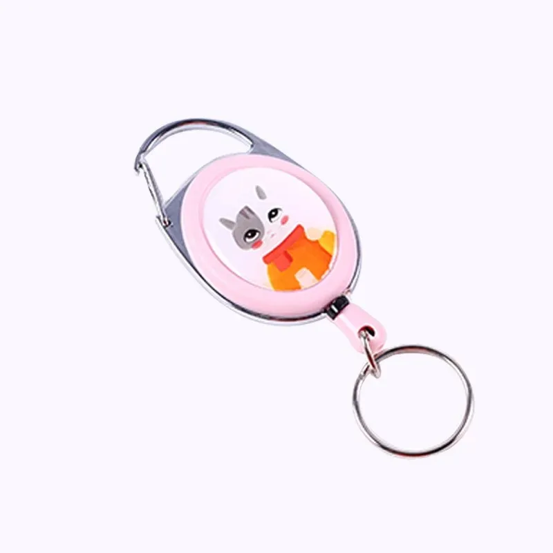Cartoon Animal Pattern Badge Reel Metal Keychain for Pass Work Card Clip Office Cute Badge Holder Accessories Clip Reels