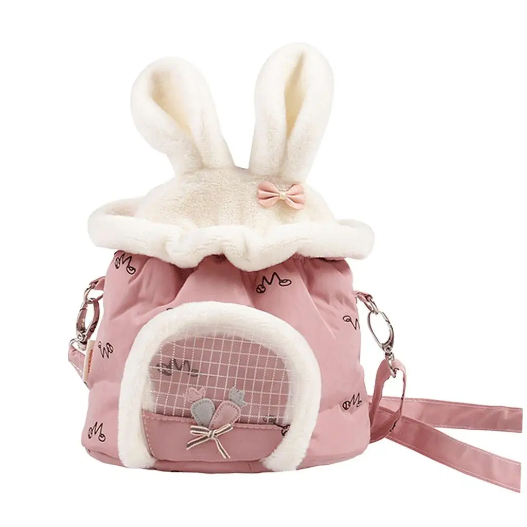 Hamster Outdoor Carrier Backpack Portable Breathable Pet Pouch with Cute Carrot Decoration for Hiking Cycling