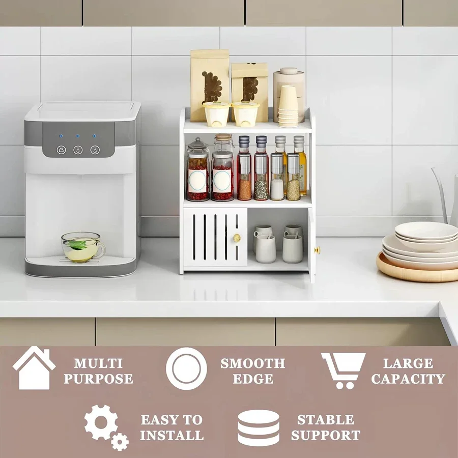 yes2 Layer Storage Rack Countertop Organizer Stable Kitchen Shelf for Home Hotel Apartment Dressing Table Storage Stand
