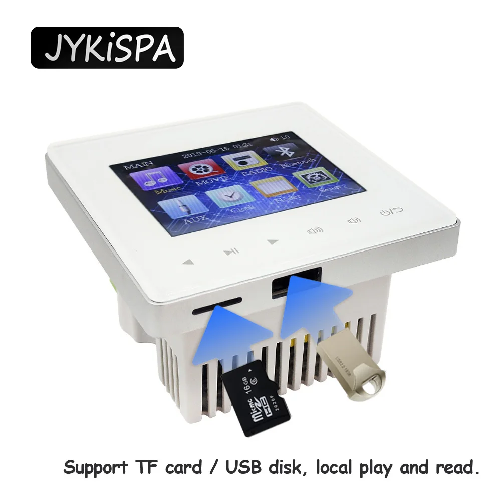 Smart Bluetooth Wall Amplifier Home Theater Sound System 3.5inch Audio Stereo Music panel With FM for Gym Coffee Shop