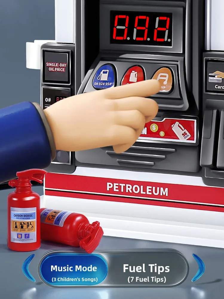 Refueling Station Toy Car Model Set Simulation Educational Children's Boys Birthday Gift Alloy Car Toy Collectible Model