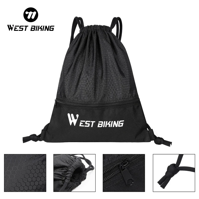 WEST BIKING Bike Bag 15L Ultralight Cycling Backpack Beam Port Large Capacity Shopping Travel Storage Bag Drawstring Backpack