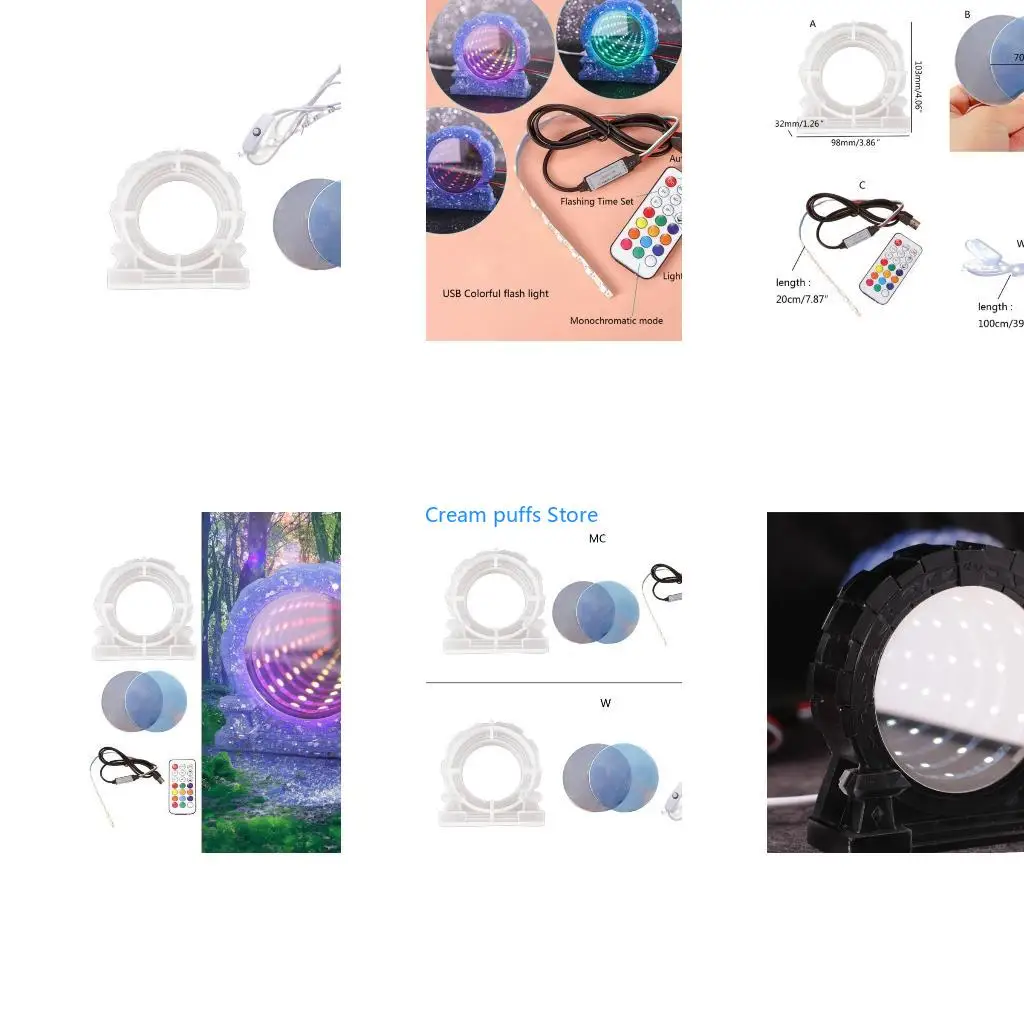 50LE Silicone Mould Abyssal Mirror Artifacts Decoration Altar Ornament Resin Mold Handmade Resin Craft Mold Epoxy Mold