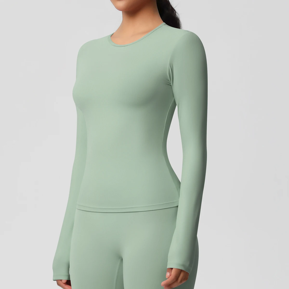 Long Sleeve Workout Top Gym Women Casual Outdoor Top  Workout Dry Fit Breathable High Elastic Sports Top Sports Long Sleeved image 2