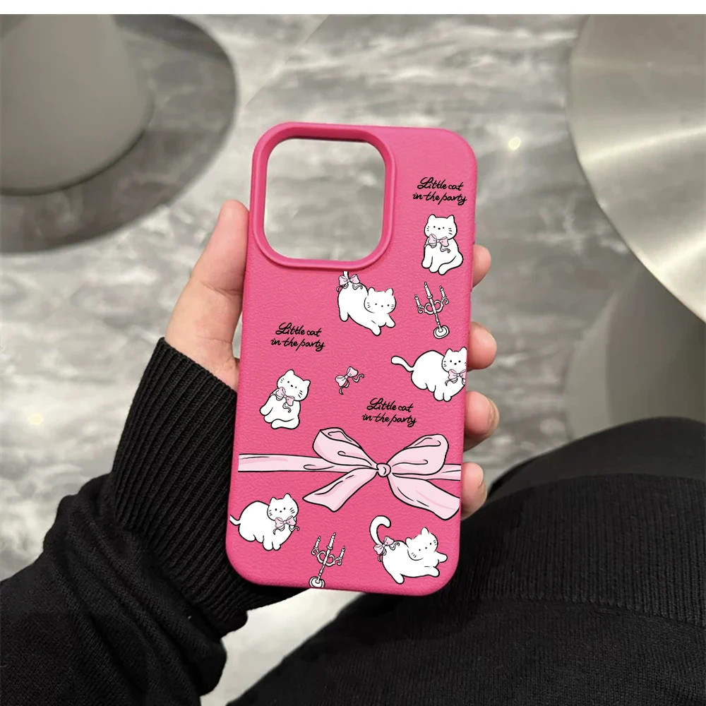 Schleifenkatt-Handyhülle für iPhone 17 16 15 14 13 12 11 Pro Max 16 15 14 Plus 17 16 15 14 13 12 11 Pro 17Air Silikon-Matt-Cover – Detail 11