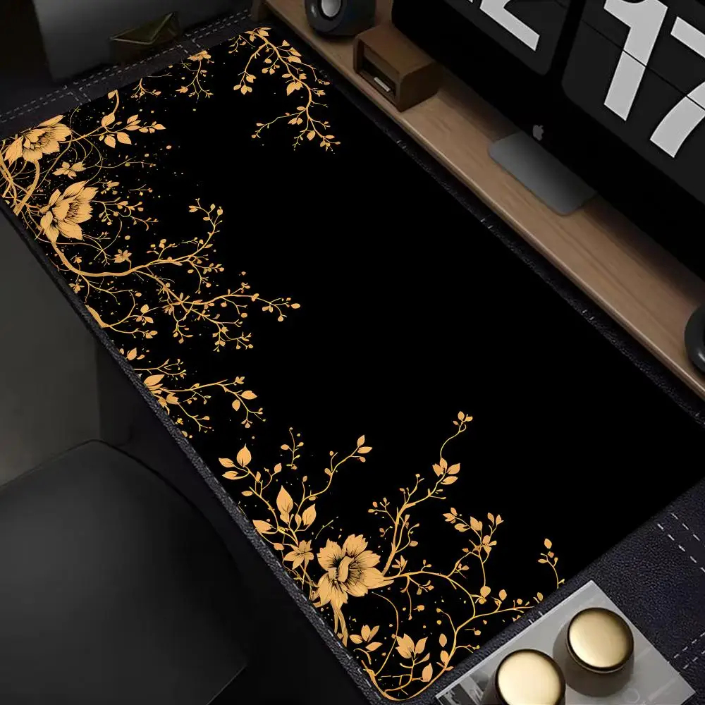 

The Collision Of Black And Gold Mouse Pad Mouse Pad Gaming Accessories Office Gamer Keyboard Desk Mat Non-Slip Artist'design