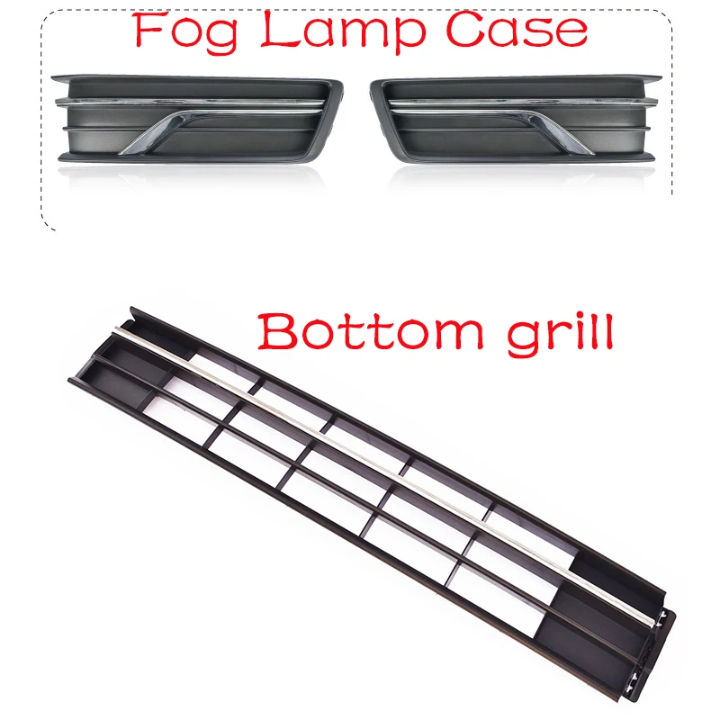 

Car Fog Light Frame bottom grill With Electroplated Trim For VW Passat 2016-2019 Fog Light Grille Without Fog Lamp Hole