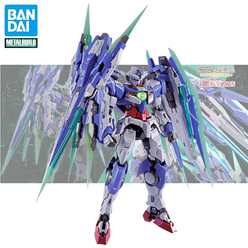 Bandai Original METAL BUILD GNT-0000/FS Quantum 00 Gundam Full Blade Assembly Figure Model Collectible Ornaments For Kids Gifts