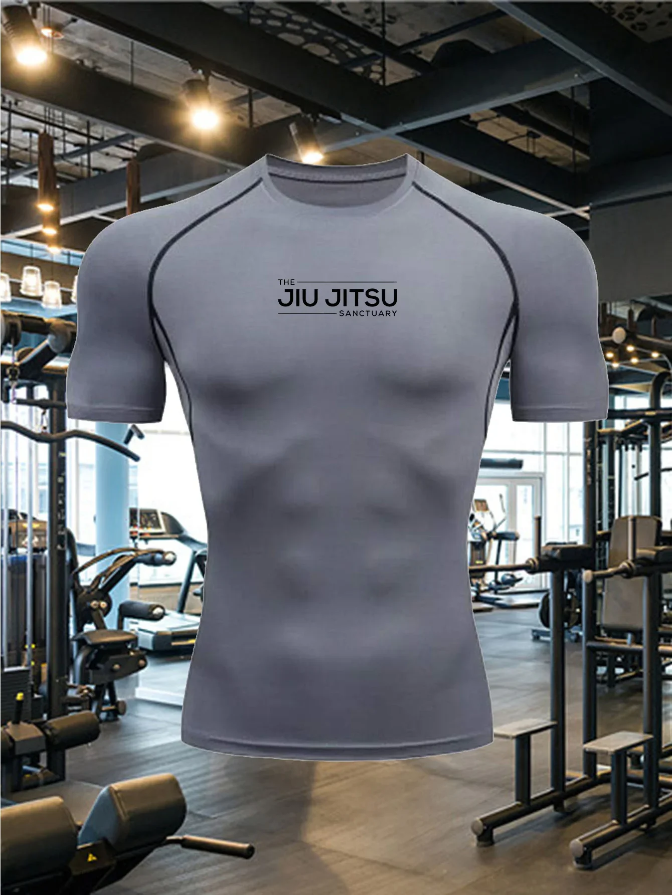 All Season Fitness Tight Fitting Short Sleeved Men's Clothing, Brazilian Jiu Jitsu Training Shirt, Quick Drying Breathable