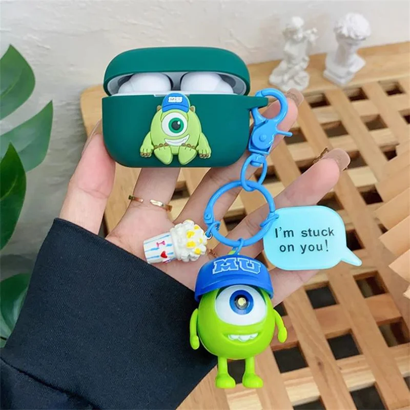 ديزني حقيبة سماعة الاذن غطاء ل JBL LinkBuds S/WF-1000XM4/WF-1000XM5 سيليكون سماعات لاسلكية واقية كم مع المفاتيح