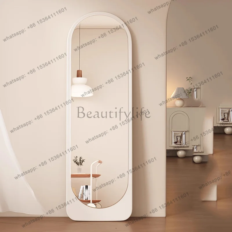 LD Standing Full Body Long Floor Aesthetic Bedroom Curved Frame Cute Living Room Mirror Nordic Luxury   Decorations