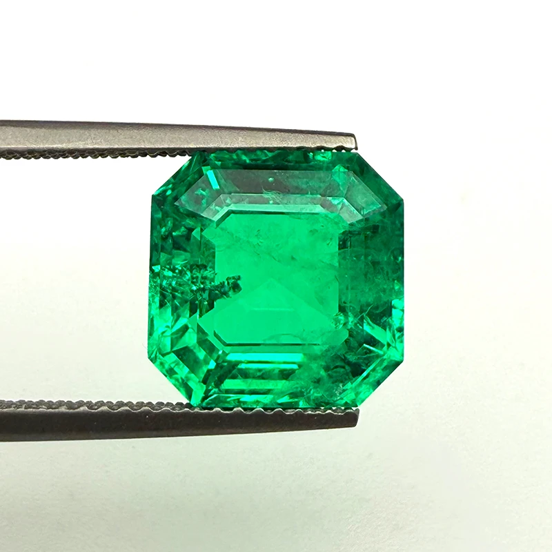 Top Hydrothermal Asscher Cut Lab Grown Emerald Loose Gemstones Synthetic Columbia Emerald Stone Diamond With AGL Certificate