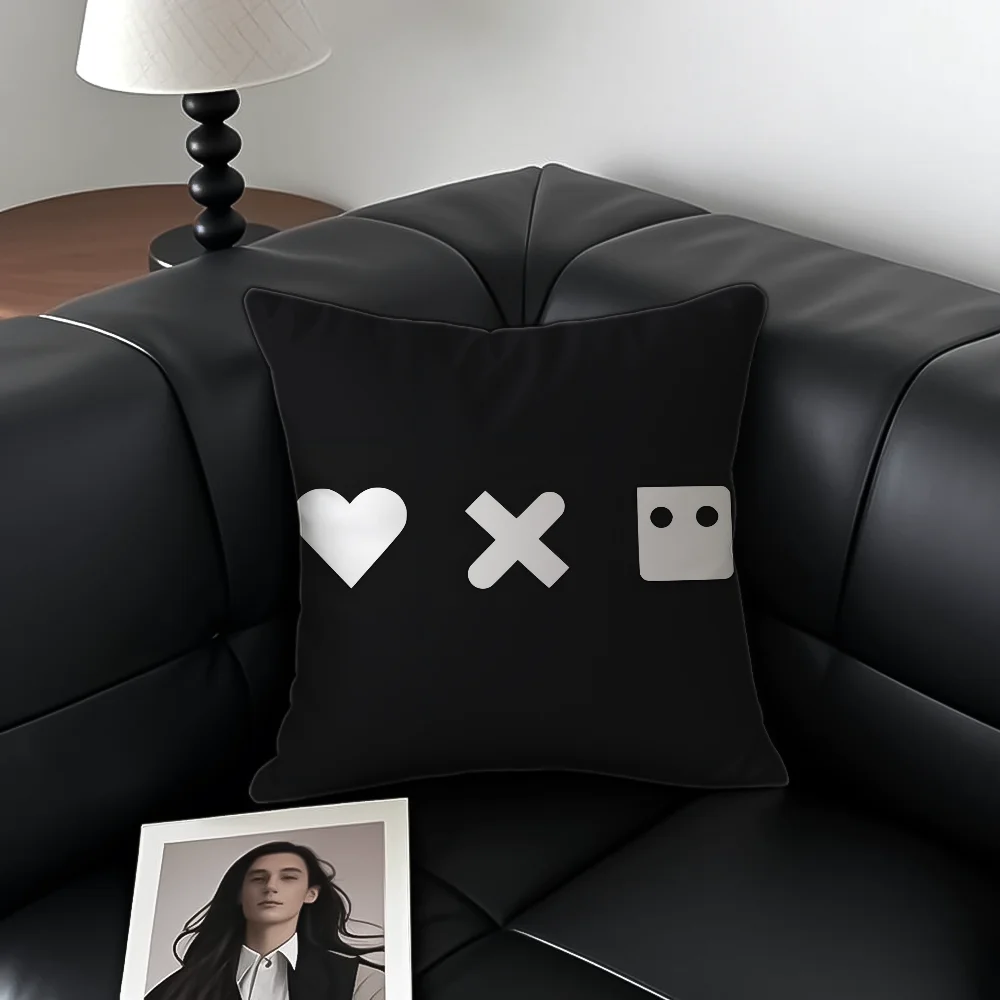 الحب الموت الروبوتات شخصية كيس وسادة مكافحة الغبار المخدة غير مرئية سستة حريري قصير أفخم غطاء وسادة أريكة