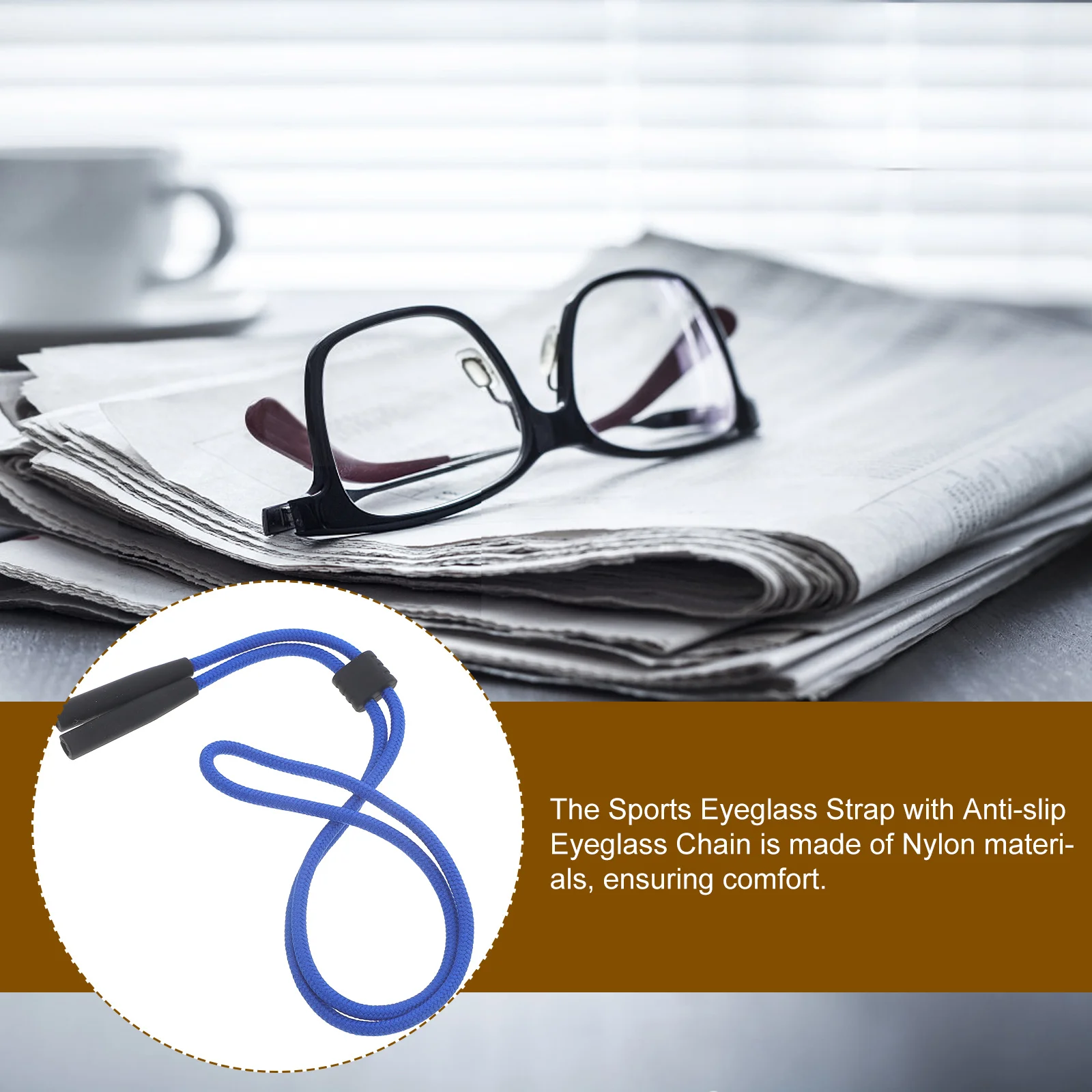 

Nylon Sports Glasses Strap Anti Slip Eyeglass Chain Secure Holder for Running Hiking Eyeglass Strap Glasses Lanyard