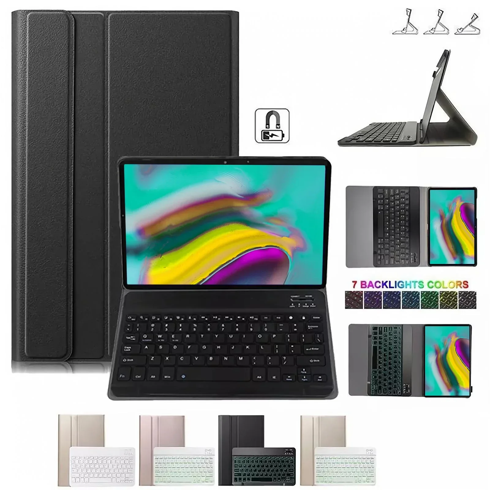 For Samsung Galaxy Tab S5e 10.5 Inch Case, Tablets Keyboard Cover for Samsung Galaxy Tab S5e 10.5 Inch SM-T720 SM-T725 Funda
