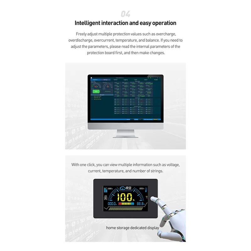 AC57-For BMS JK-PB1A16S15P +3.2 عرض Lifepo4 Li-LTO العاكس 8S 16S 24V 48V الأسرة تخزين الطاقة الملحقات