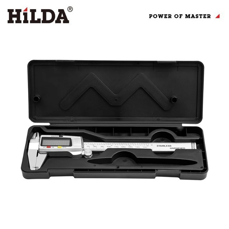 HILDA Digital Vernier Caliper Stainless Steel Electronic Digital Vernier Caliper Metal Micrometer Measuring Tool 150mm