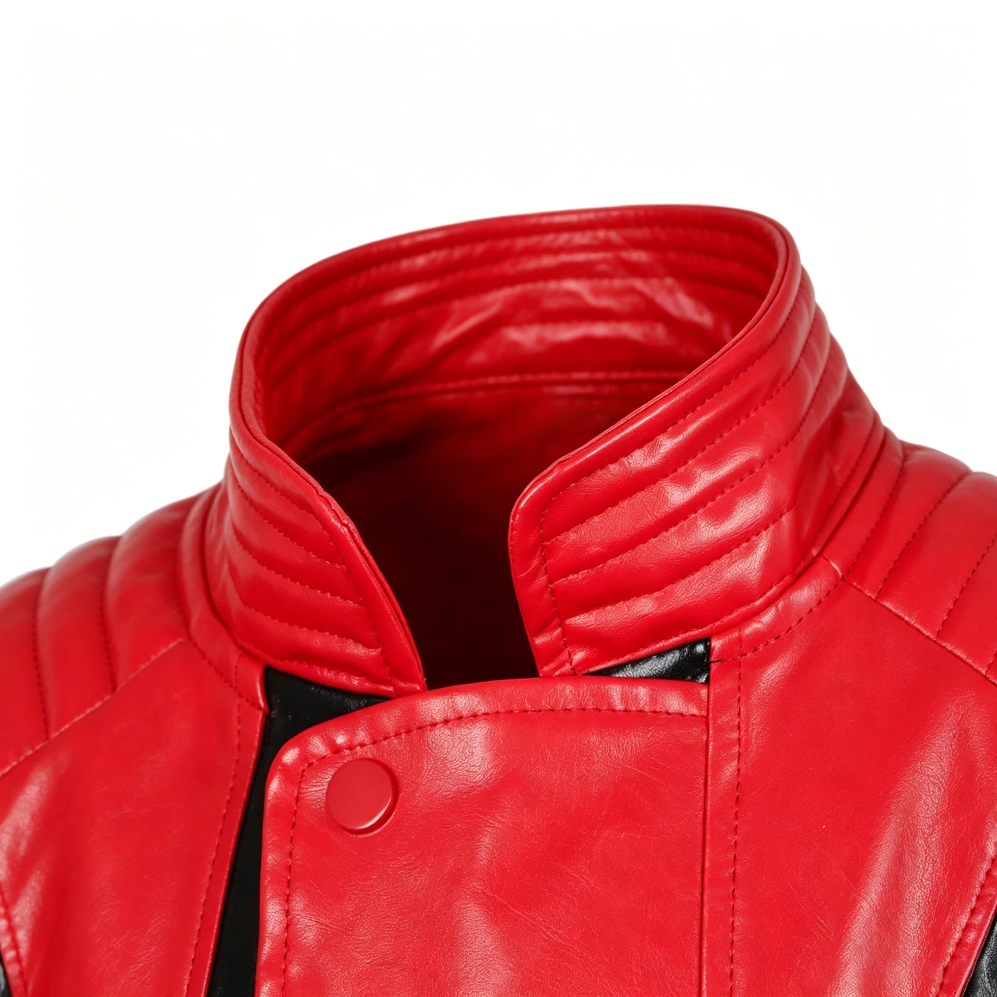 Neue Rote Jungen Modische Jacke im Michael Jackson Stil Hip-Hop Lederjacke für Feiertage und Partys Kinderkleidung – Detail 11