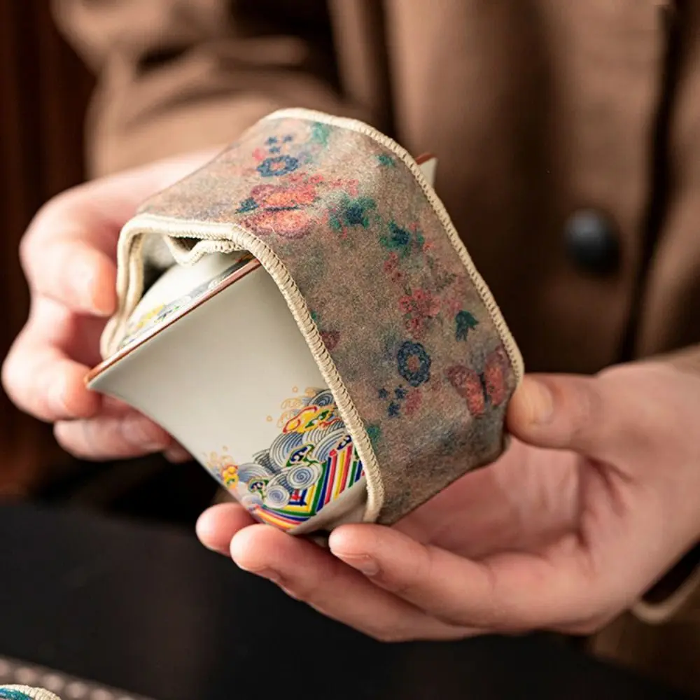 Fashion Bump-proof Tea Set Protective Cover Anti-Drop Chinese Style Teapot Carrying Cover Tea Accessories Travel