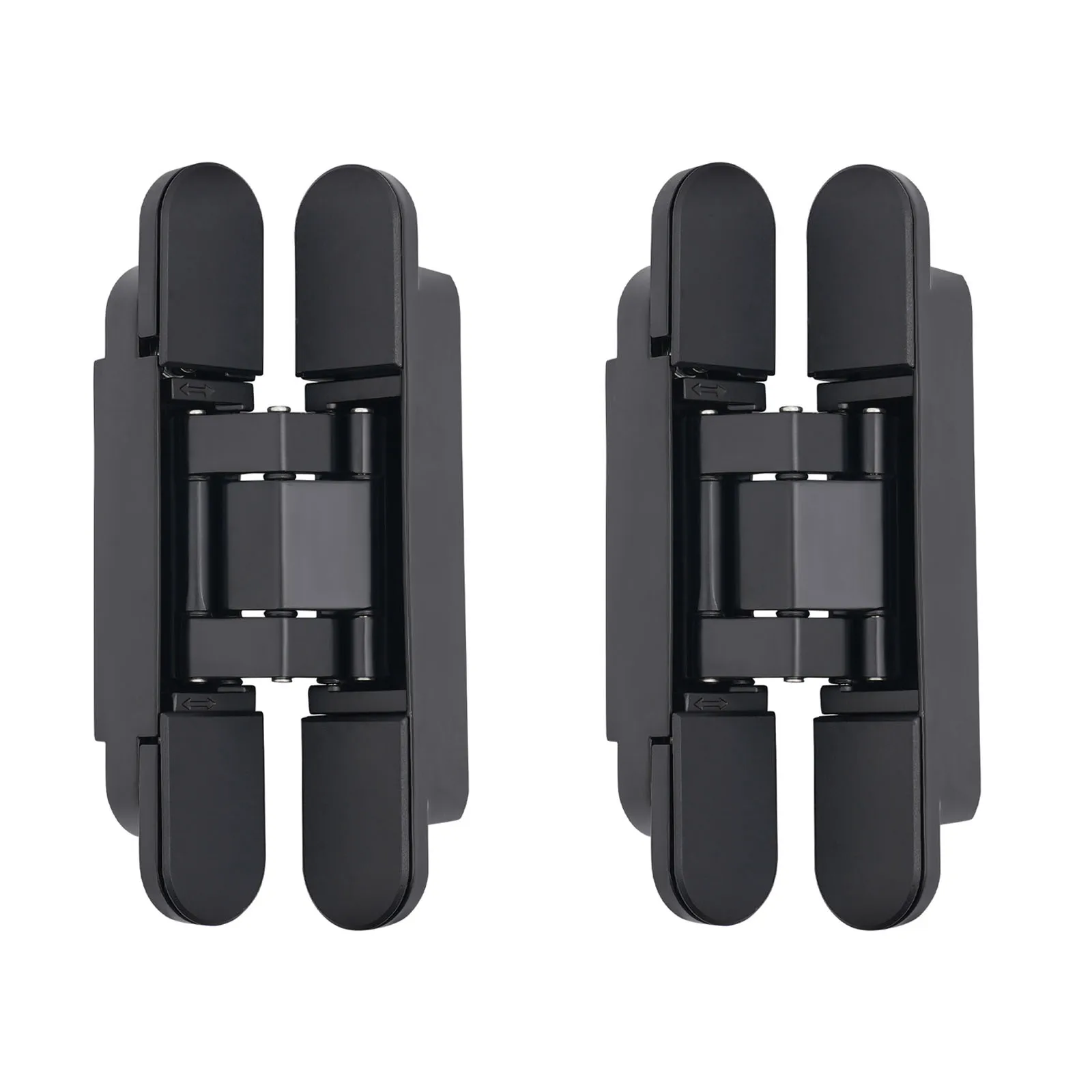 บานพับประตูแบบซ่อน 2 ชิ้น ขนาด 6 นิ้ว สีดำ บานพับโลหะผสมสังกะสีสำหรับงานหนัก บานพับแบบซ่อน