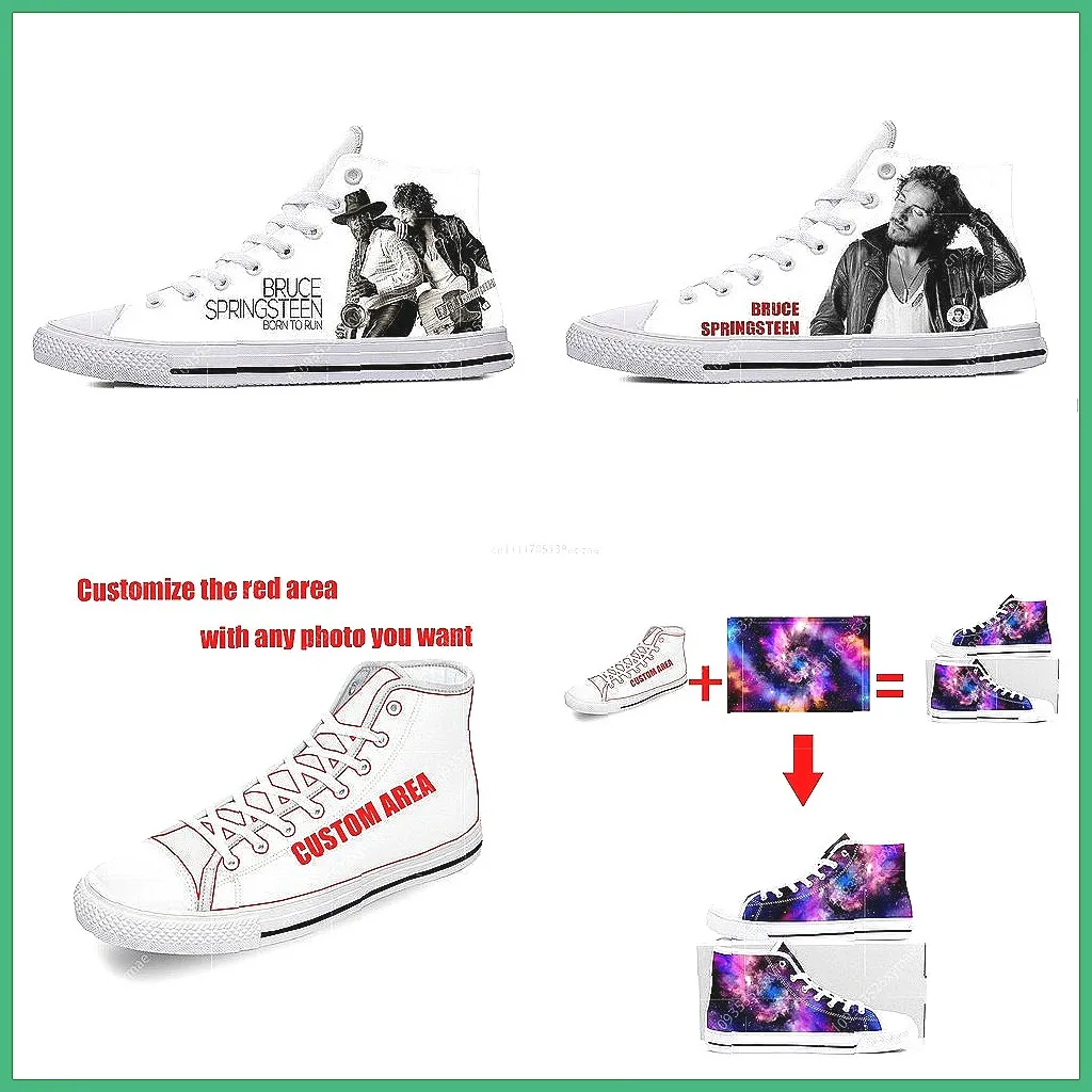 

Born To Run 3D Print High Top Sneakers, Lightweight Canvas Running Shoes for Men Women Teens