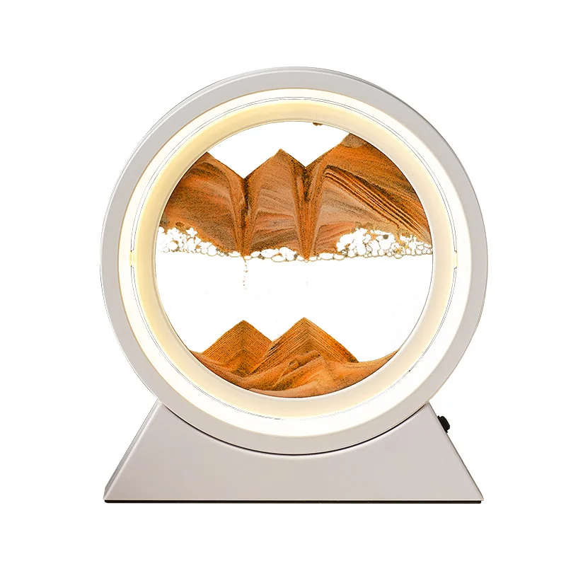 Quicksand Painting Hourglass Ornament Night Light Atmosphere Gift Desktop Bedside Table Lamp Decompression Glass Gift