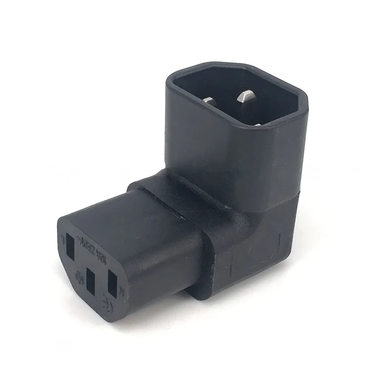 IEC 320 C14 to C13 Left Right Angle AC Adapter IEC 3Pole IEC 320 3pin Male to Female extend 90 Degree Down Up Angle AC converter