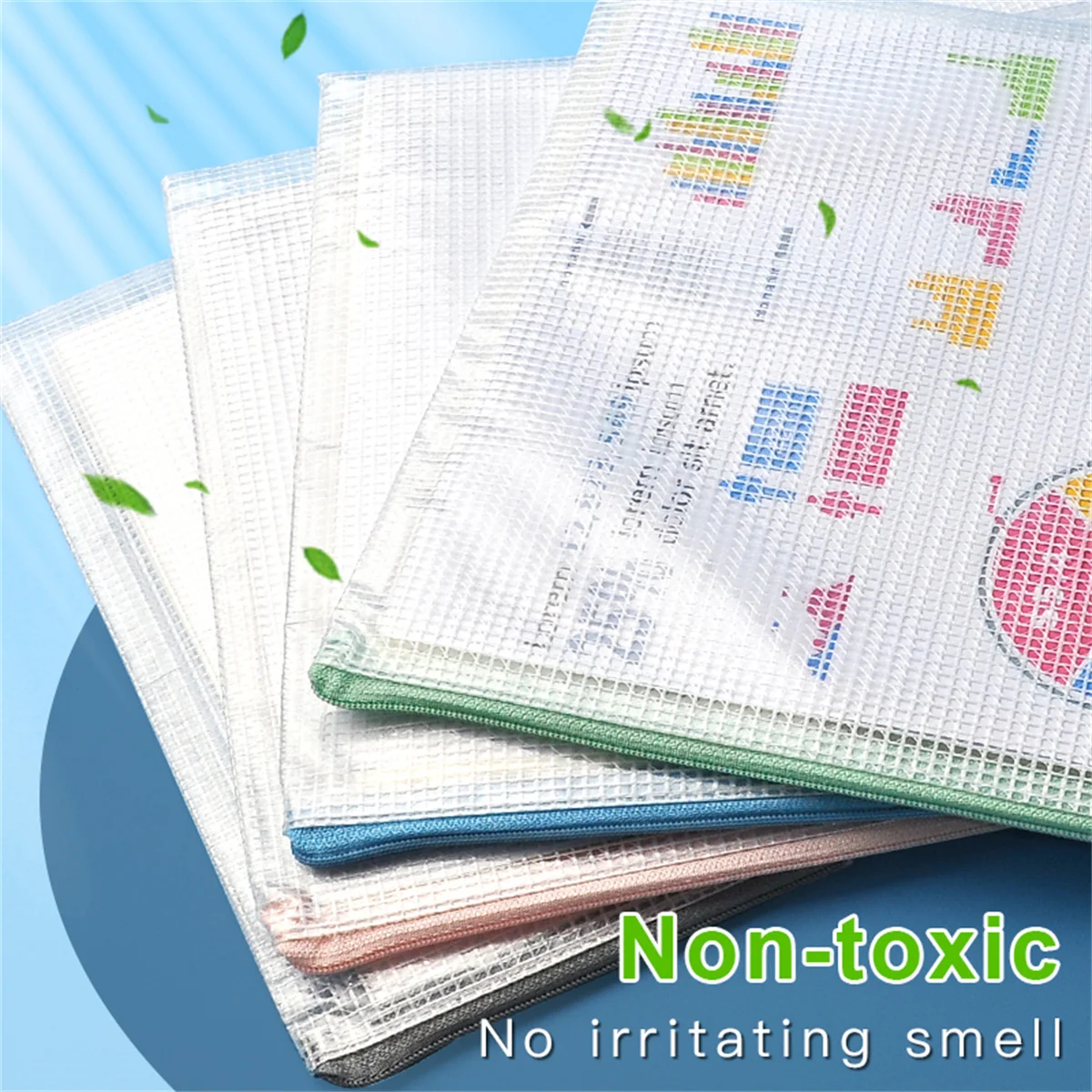 1/5/10pcs A4 zippered file and storage bag, waterproof and transparent storage bag suitable for school office travel storage