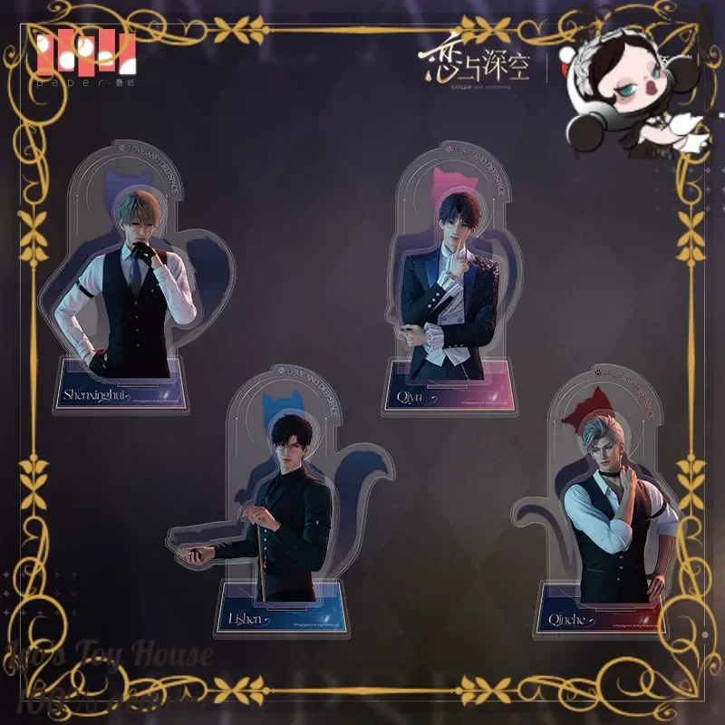 Love and Deepspace Meow Travel Season Themed Acrylic Stand With Hidden Cat Shadow Design Exquisite Desktop Ornament
