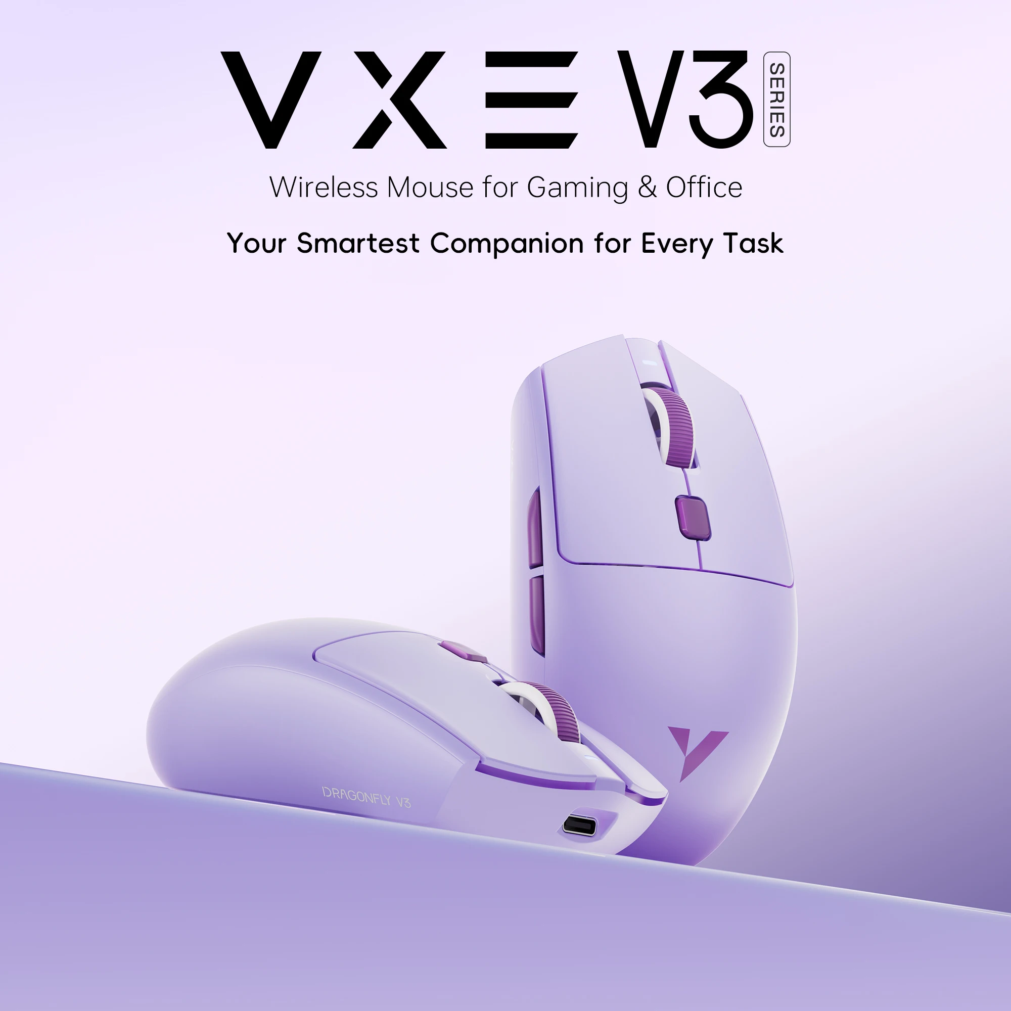 ATK VXE Dragonfly V3 PRO Bluetooth Gaming Mouse PAW3395SE 2.4G Wireless E-sports Mice Rechargeable Lightweight Ergonomic