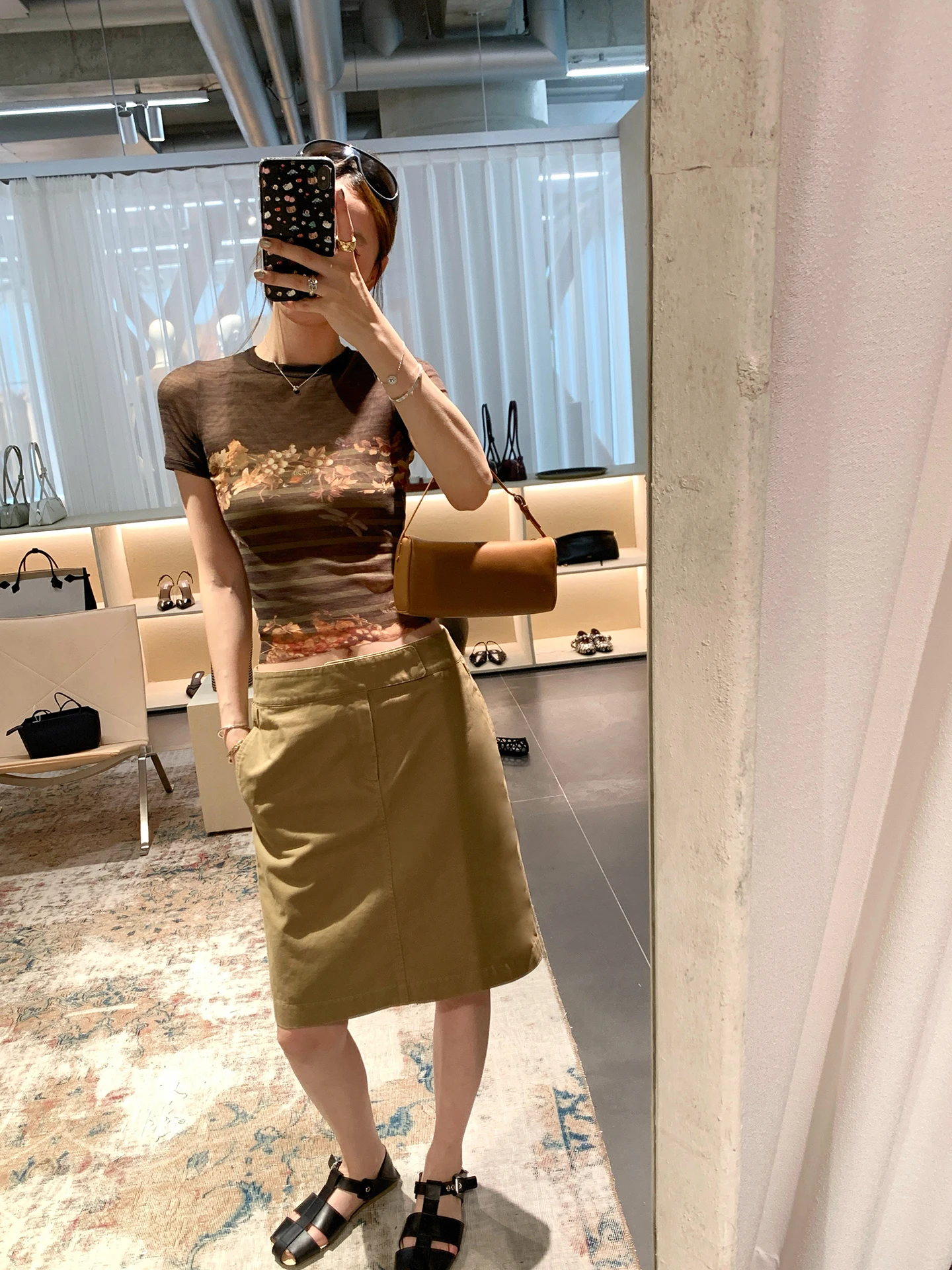 

Classic Revamped Retro Waist Workwear Skirt Summer New Style Back Split Micro A-Line Straight Cut Midi Skirt for Women