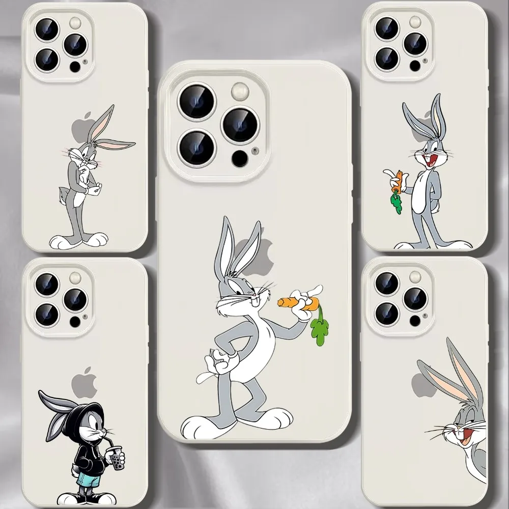 Funny B-bugs Cartoon B-bunny-y Phone Case For Iphone 11 13 14 15 16 Pro Max X Xr Xs Max Se2020 12mini White Cover Case